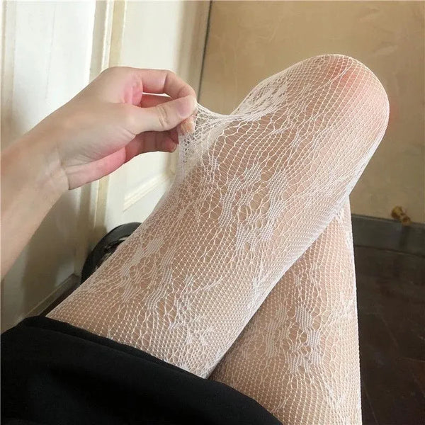 Outless mesh floral bottom stocking tights for girls