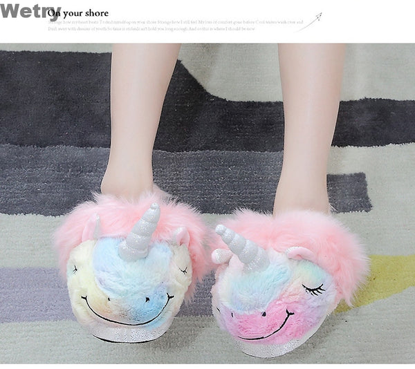 Girls shoes unicorn lovely warm furr slippers for girls 4 to 10 year