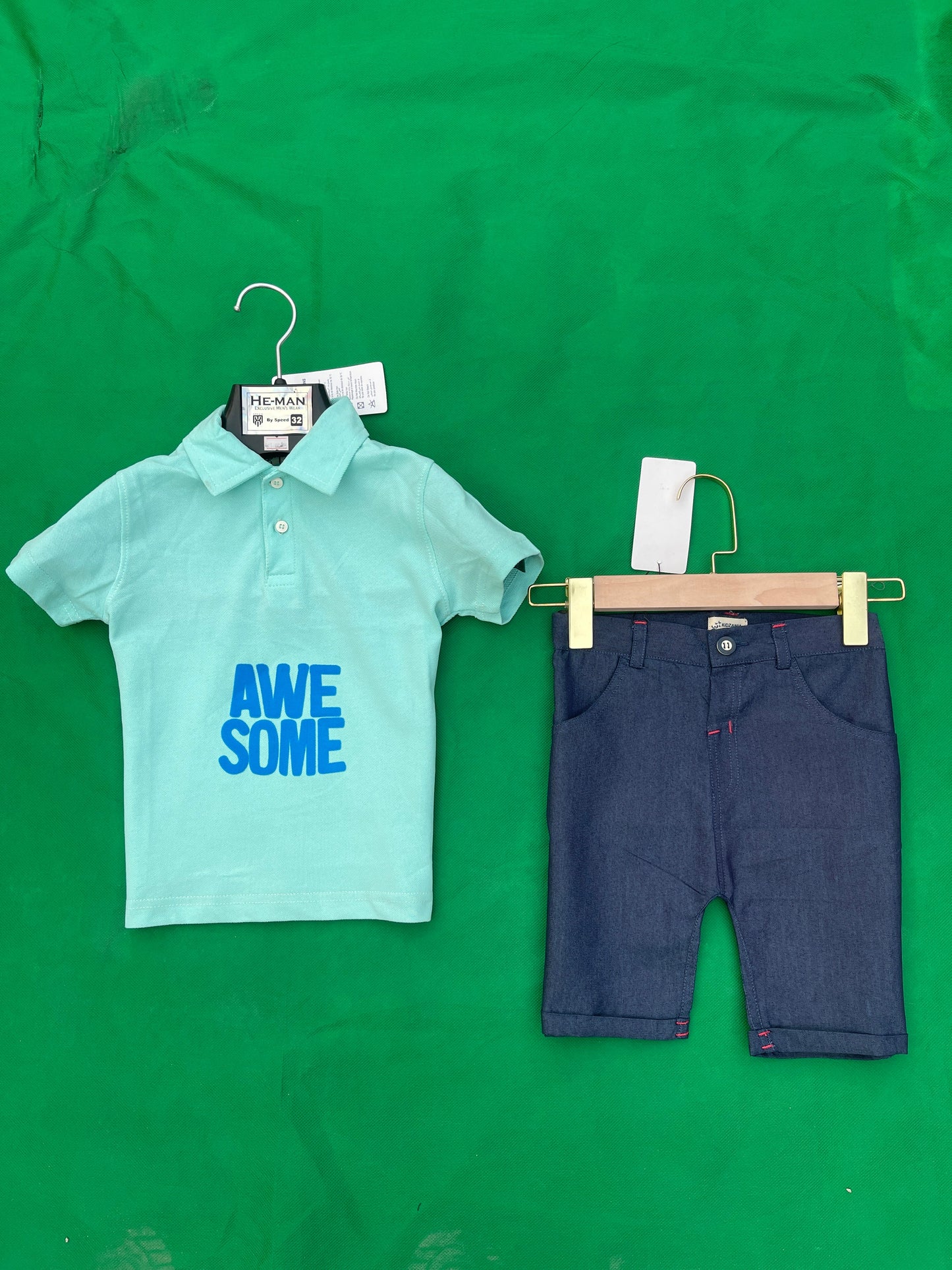 Casual Style Written Awesome In Shirt With Jeans Style Short For Boys & Girls