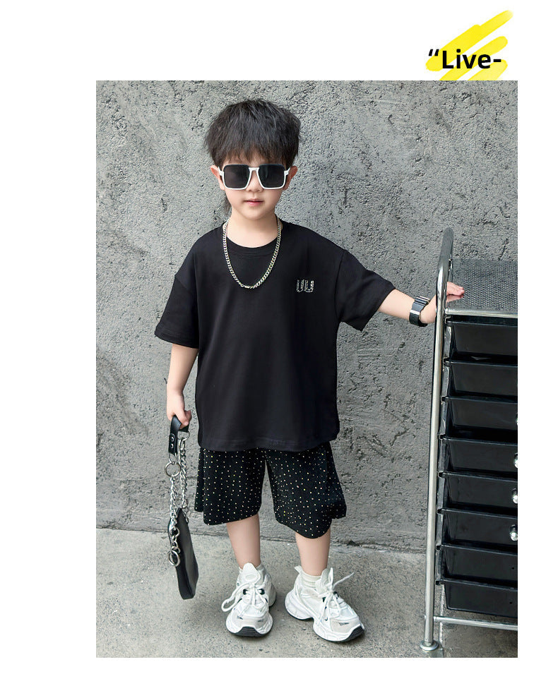 4681 Baby clothing printed shirt with short outfit dress for boys