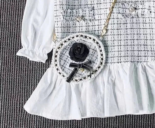 Flower style shoulder bag for girls