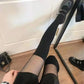 Thin splicing tall top over knee tights for girls