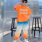 Korean style long trouser with glitter shirt dress for boys