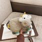 Crossbody bag cartoon cow shape with belt for girls