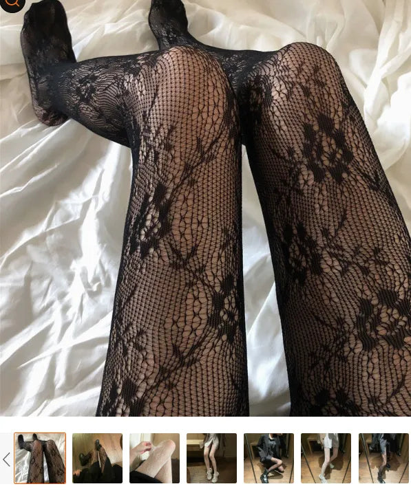 Outless mesh floral bottom stocking tights for girls