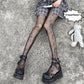 Cat style bottom hollow mesh tights for girls