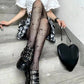 Cat style bottom hollow mesh tights for girls