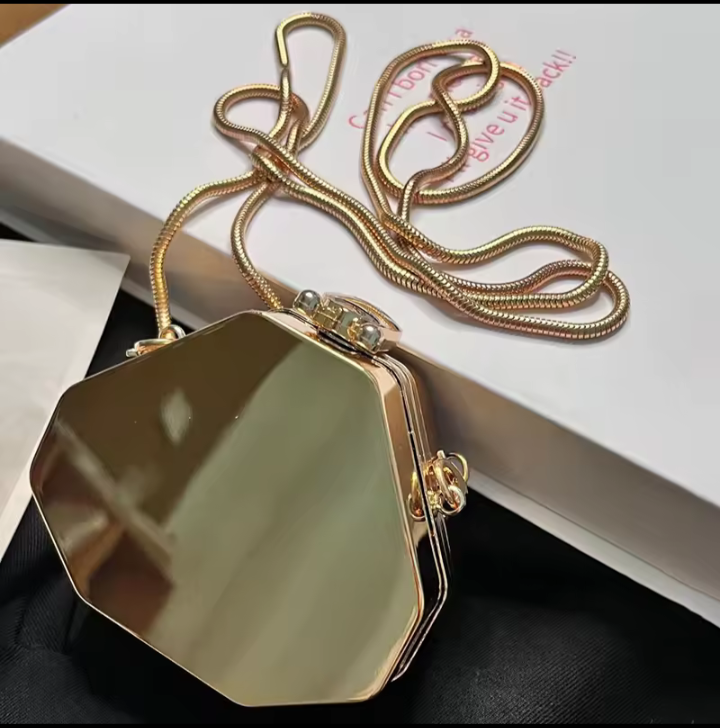 Mini glossy acrylic round small Stylish bag for girls
