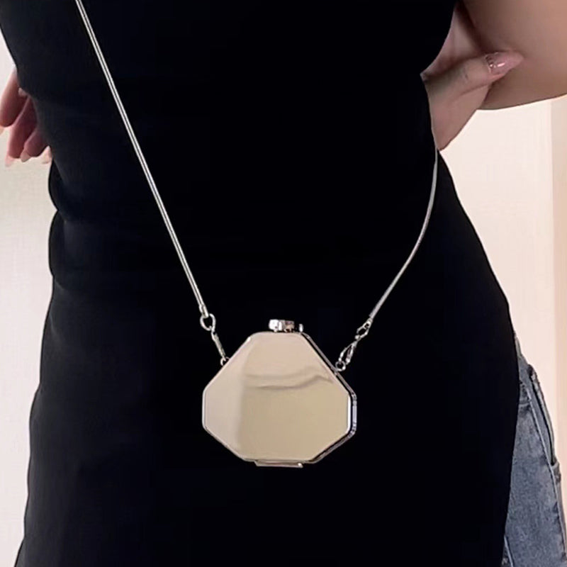 Mini glossy acrylic round small Stylish bag for girls