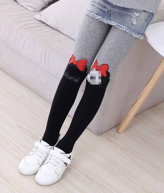Winter stitching pantyhose cat girls fake high legging for girls