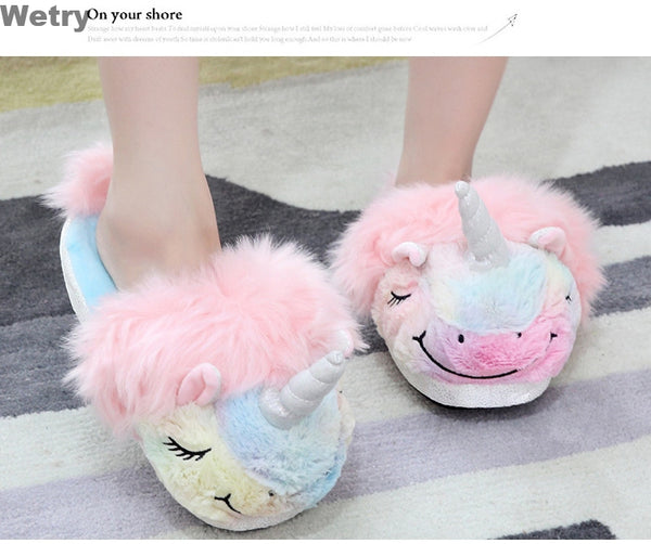 Girls shoes unicorn lovely warm furr slippers for girls 4 to 10 year