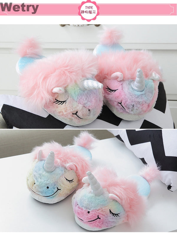 Girls shoes unicorn lovely warm furr slippers for girls 4 to 10 year