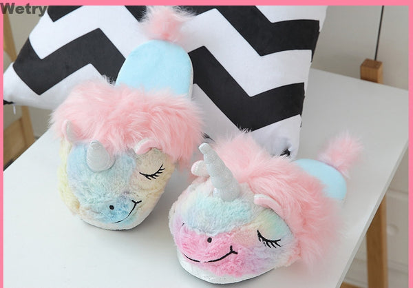 Girls shoes unicorn lovely warm furr slippers for girls 4 to 10 year