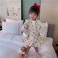 Baby clothes polka dot and strawberry clothe casual fleece dress for girls