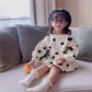 Baby clothes polka dot and strawberry clothe casual fleece dress for girls