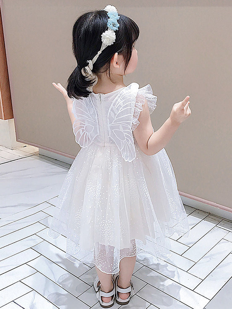 3d butterfly wing party frock for girls