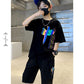 Casual Short Sleeved Sportswear Set for Children Teenagers Boys 2-piece Set for Children with fighter jet print
