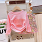 Drawstring top+floral sequin skirt 2 pcs dress for girls