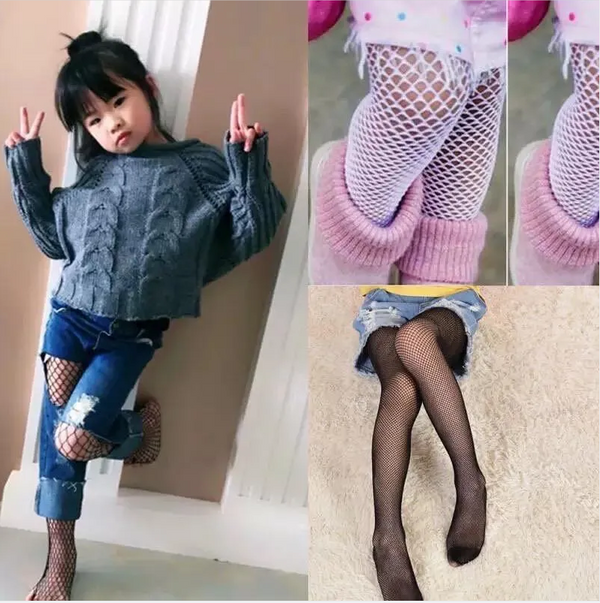 Hollow out stocking pantyhose black club party long mesh legging for girls