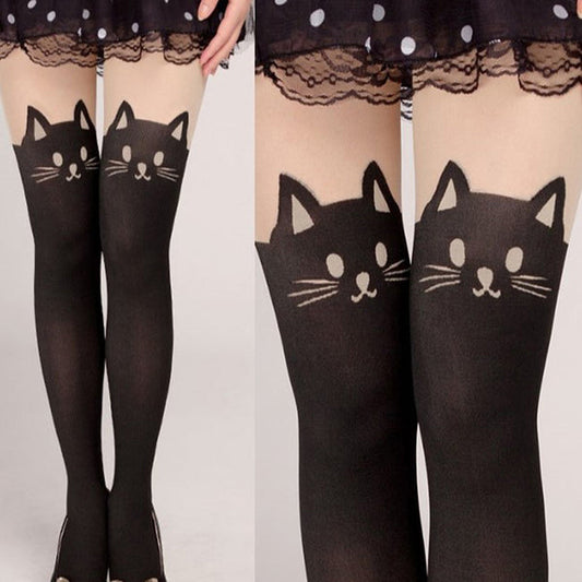 Cat tail fashion printed legging for girls