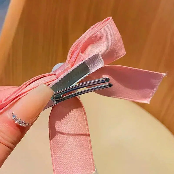 Bow hair pin tassel pearl for girls