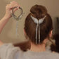 Wings pearl rhinestone hair clip for girls