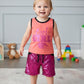Cool Girl Printed Sleeveless Shirt with Sequins Shorts Summer Dress for Girls