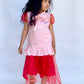 Stylish Net Skirt And Cotton Shirt (2PC)