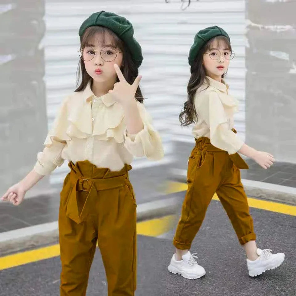 korian Style Shirt + Pants new style summer and winter dress for girls