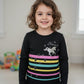 GIRL?S BLACK SHIRT FULL SLEEVES UNICORN PRINT