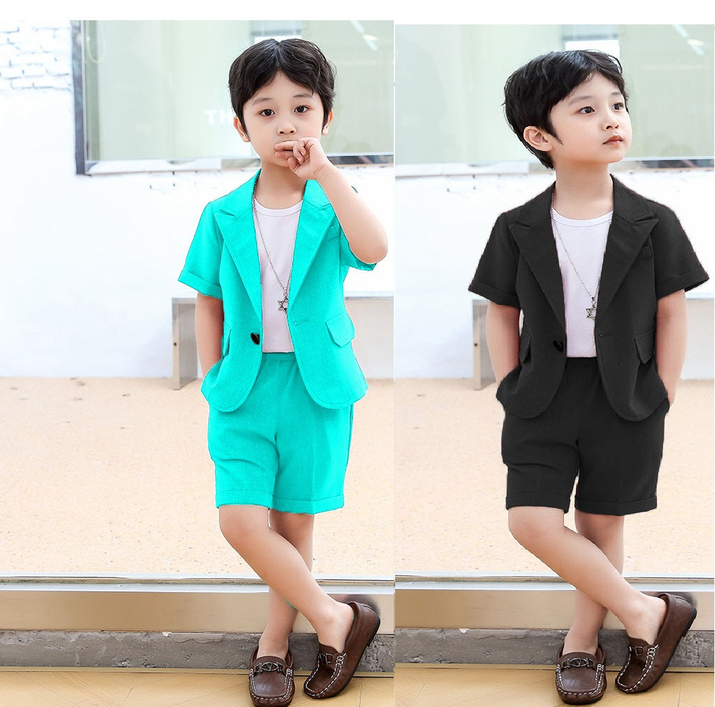 3pcs casual style coat+shirt with short Formal Dress for boys and girls