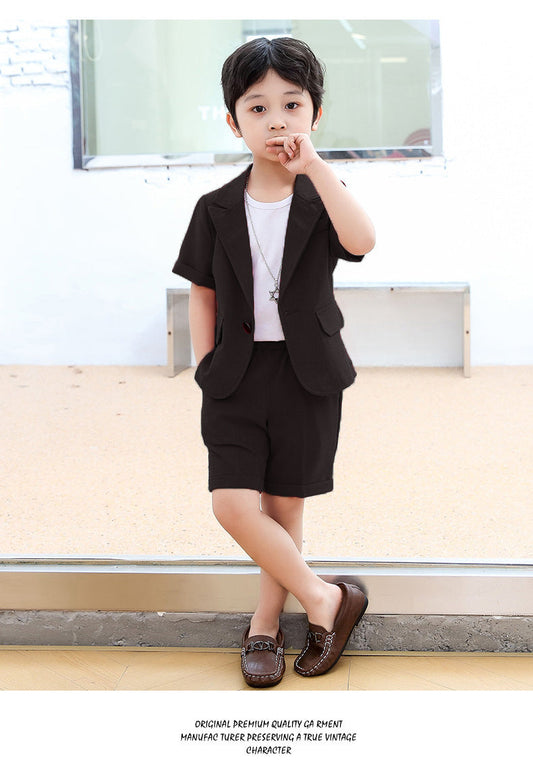 3pcs casual style coat+shirt with short Formal Dress for boys and girls