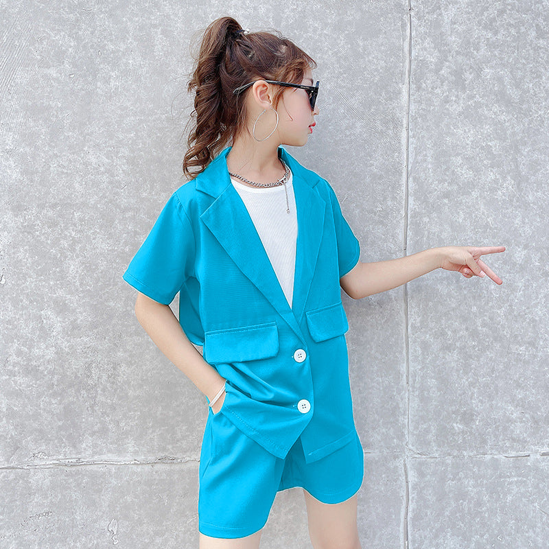 3pcs casual style coat+shirt with short Formal Dress for boys and girls