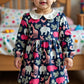Animal anf flower printed frock for girls