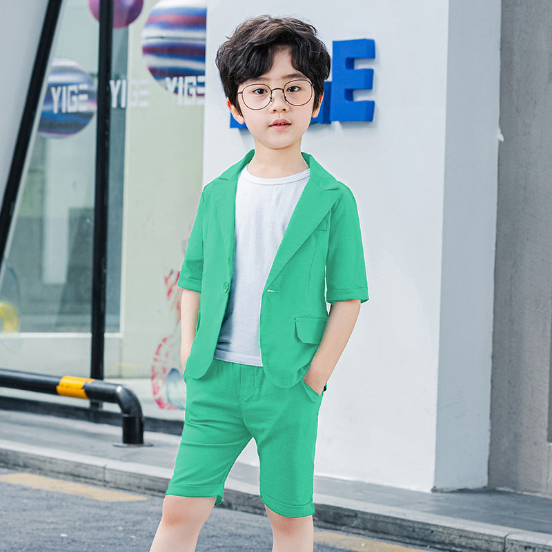 3pcs casual style coat+shirt with short Formal Dress for boys and girls