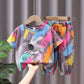 kids clothing astronaut rabbit print top and pant 2 piece dress for girls and boys