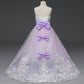 Kids wear Pakistan elegant party long tail sleeveless frock for girls