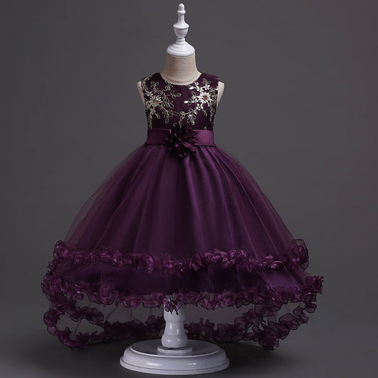 Infant clothing hook flower sleeveless long frock for girls