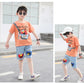 Boys clothes Pakistan cartoon print t-shirt + denim short dress for boys