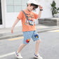 Boys clothes Pakistan cartoon print t-shirt + denim short dress for boys