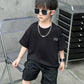 4681 Baby clothing printed shirt with short outfit dress for boys