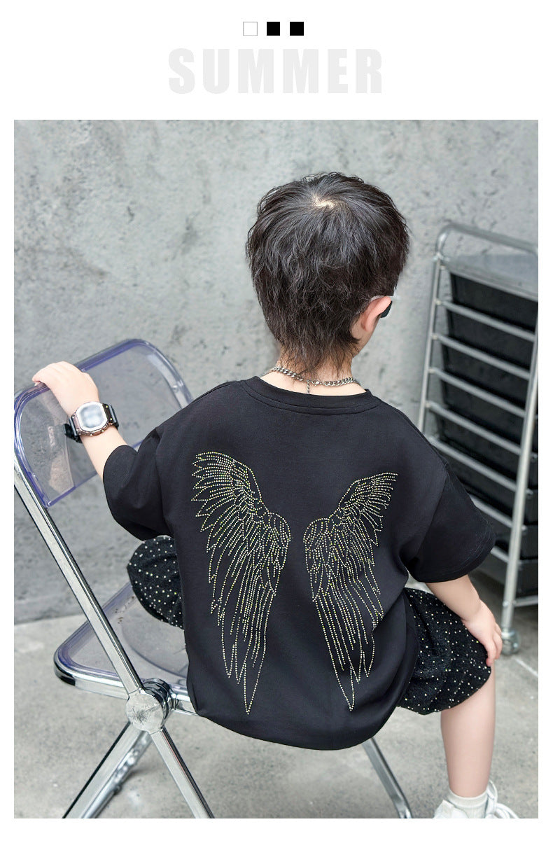 4681 Baby clothing printed shirt with short outfit dress for boys