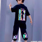 Summer Clothes Reflective T-Shirt + Trouser With Multi Colour Print