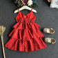4636 Children’s clothing wear sling love chiffon sweet party frock for girls