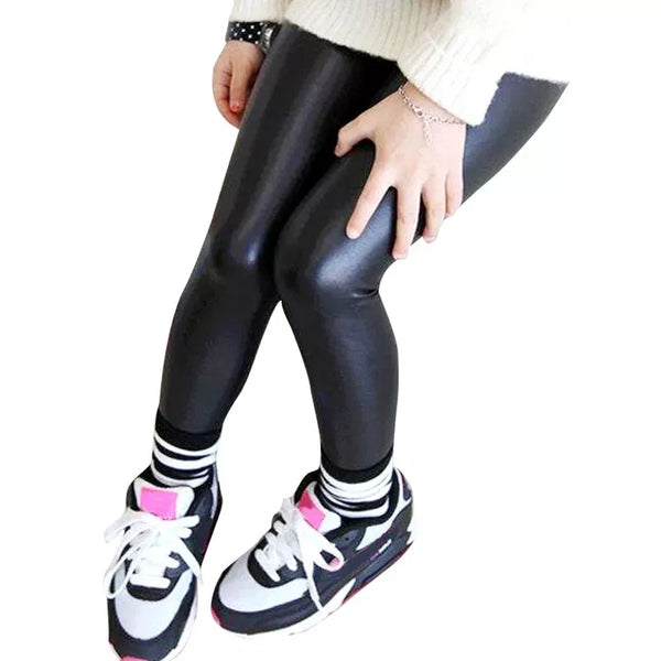 Lether Summer elastic waist legging for girls
