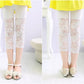 Cotton blended stretchable net new flower capri for girls