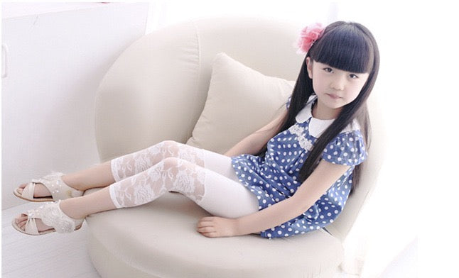 Cotton blended stretchable net new flower capri for girls
