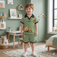 Summer t-shirt+short with 3D teddy dress for boys and girls