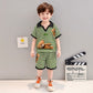 Summer t-shirt+short with 3D teddy dress for boys and girls