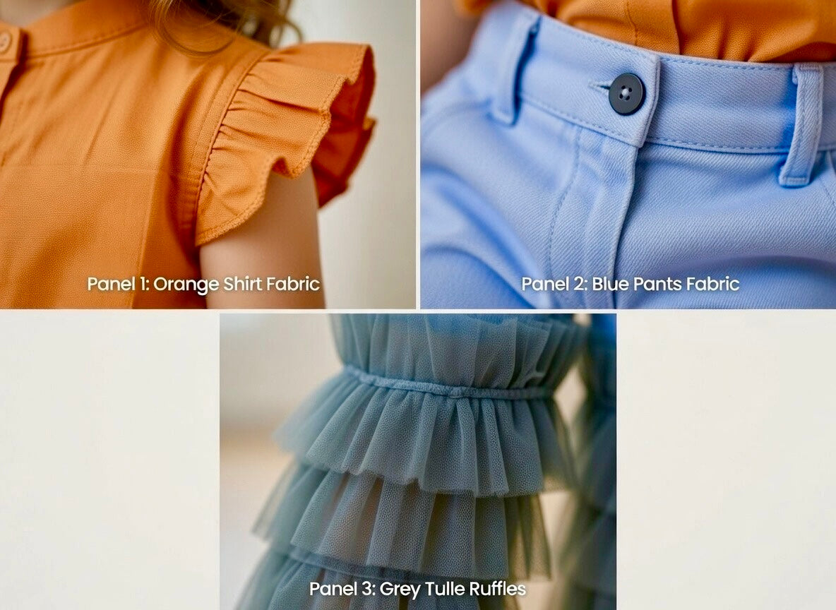 Western Style Sleeveless Shirt With Stylish Edges In Dark Mustard And Mesh With 5 Layers Capri In Jeans Look For Girls